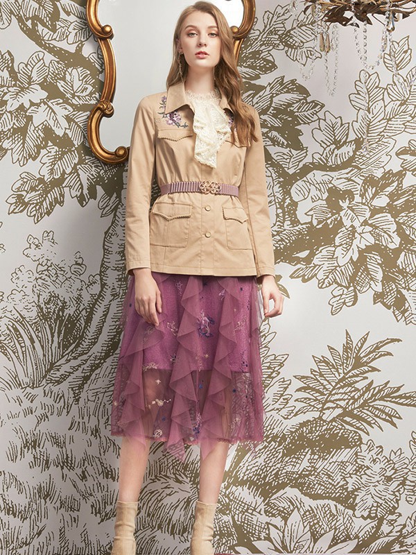 斐格思女装2023春夏季粉色纱裙