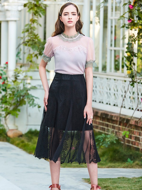 斐格思女装2023春夏季黑色半身裙