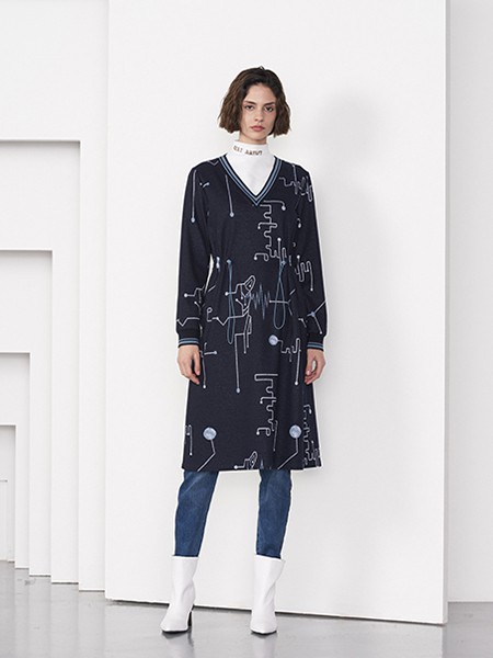 kako女装2022秋冬季黑色大衣