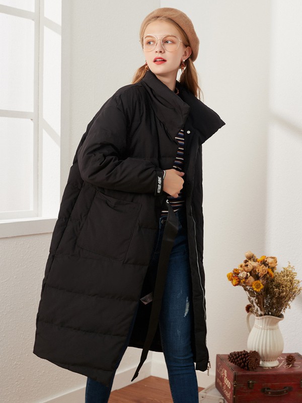 菲妮尔2022秋冬季黑色棉服