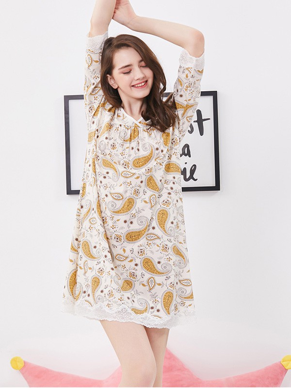 雪仙丽2022秋冬季白色家居服