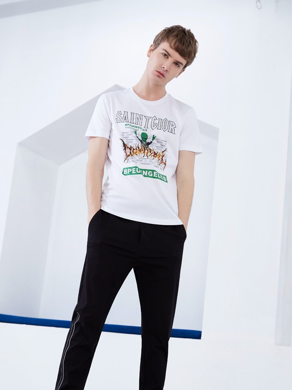 圣吉奥男装2023春夏季白色T恤