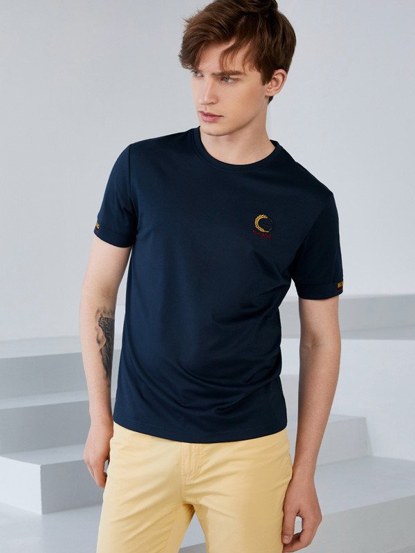 圣吉奥男装2023春夏季黑色T恤