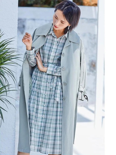 艺素女装2023春夏季蓝色连衣裙