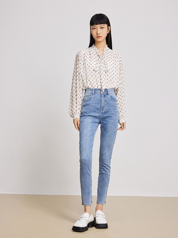 Lily女装2023春夏季蓝色长裤