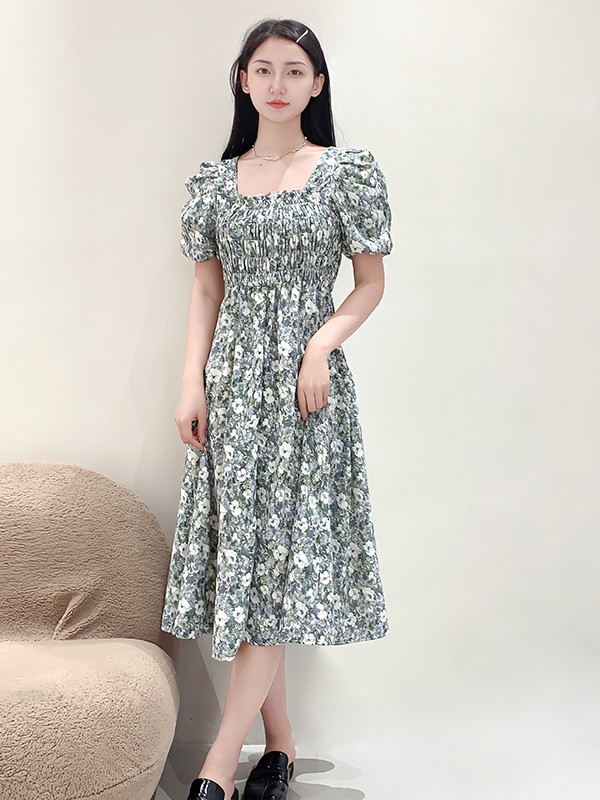 谜菲女装2023春夏季白色连衣裙