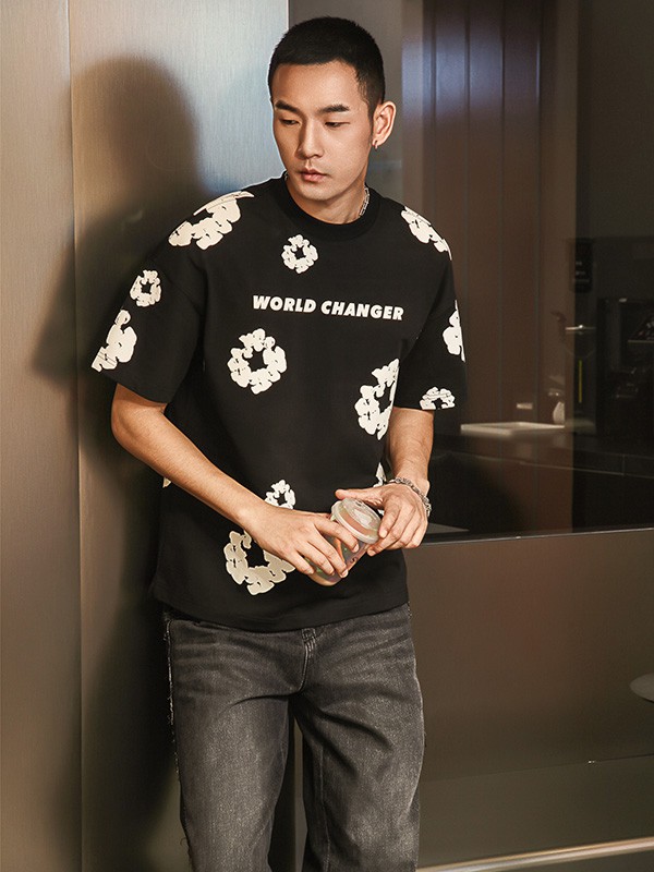 SVOVS男装2023春夏季黑色polo衫