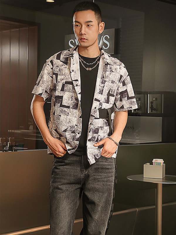 SVOVS男装2023春夏季白色衬衫