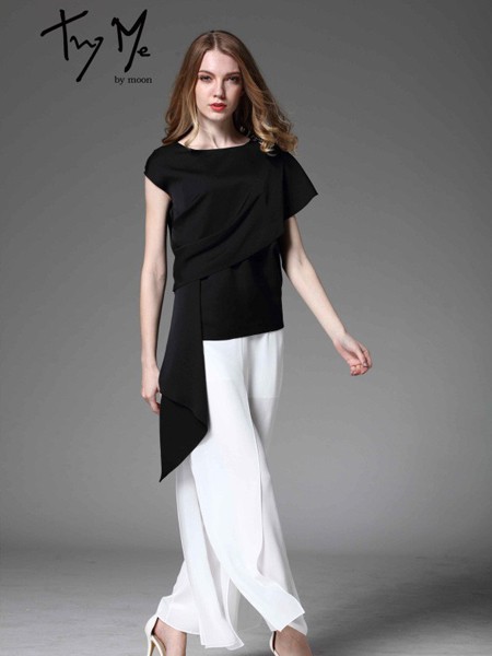 TRYMEBYMOON女装2023春夏季白色阔腿裤