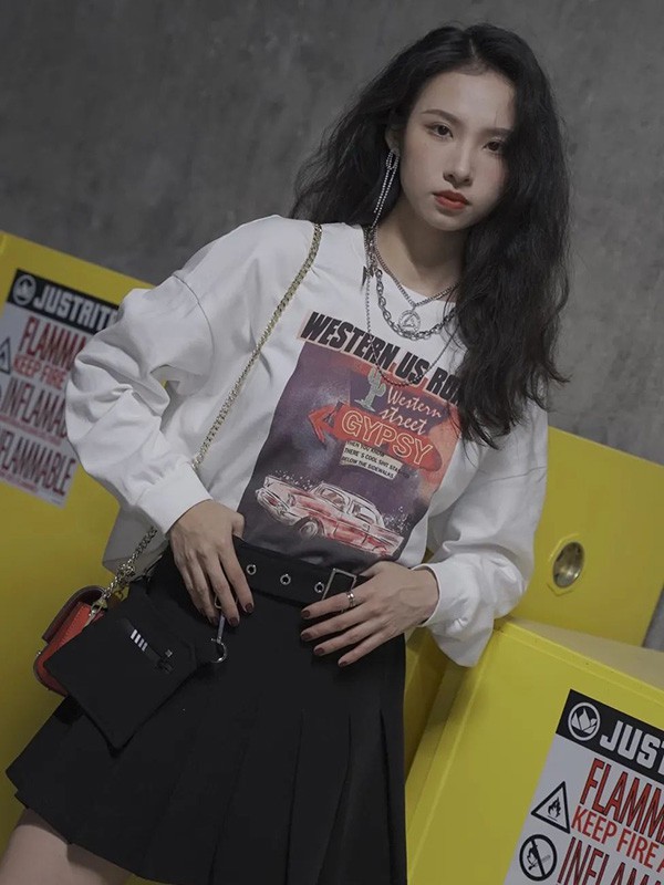 汐曼女装2022秋冬季白色T恤