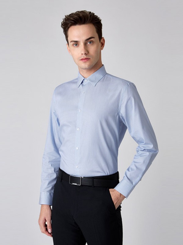 名盾男装2022秋冬季蓝色衬衫