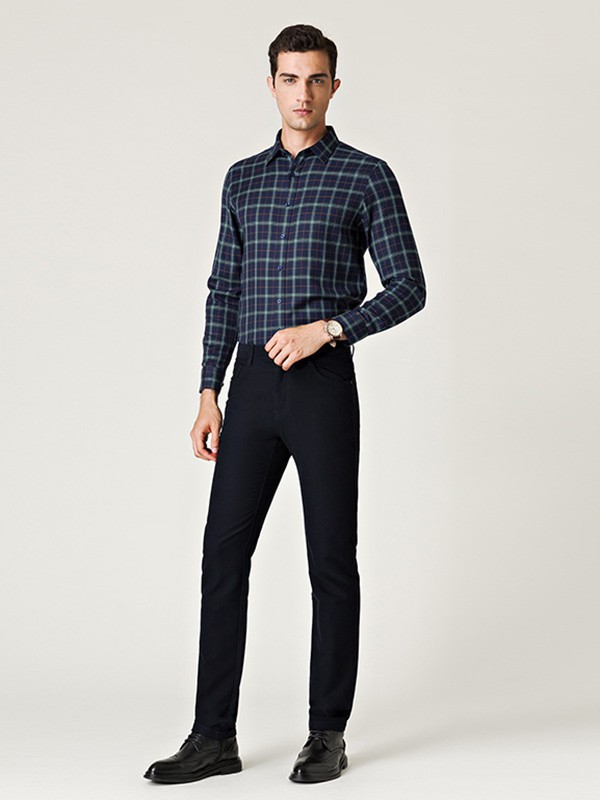 名盾男装2022秋冬季黑色衬衫