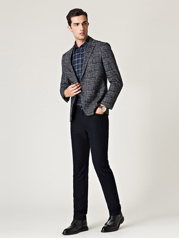 名盾男装2022秋冬季黑色西装