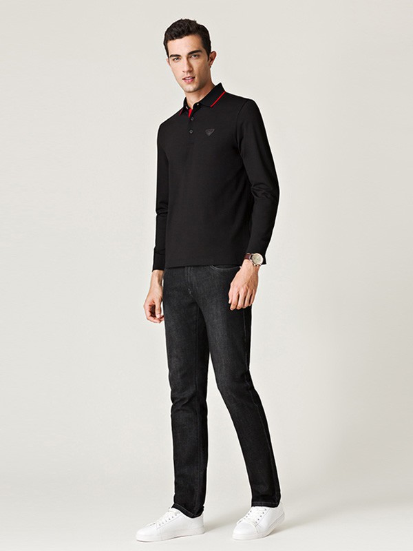 名盾男装2022秋冬季黑色衬衫