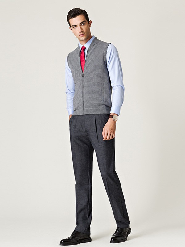 名盾男装2022秋冬季灰色马夹