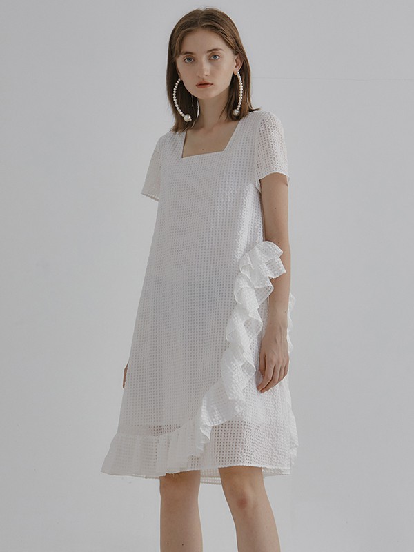 台绣女装2023春夏季白色连衣裙