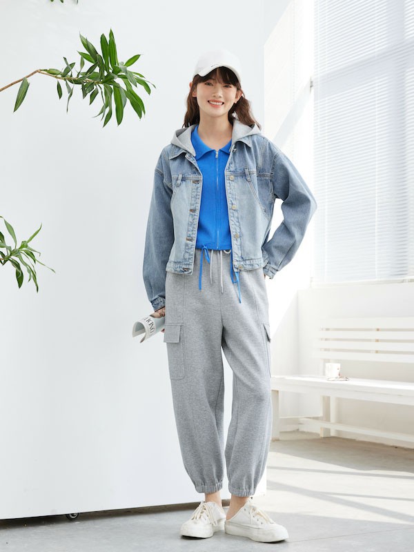 片断女装2023春夏季黄色长裤