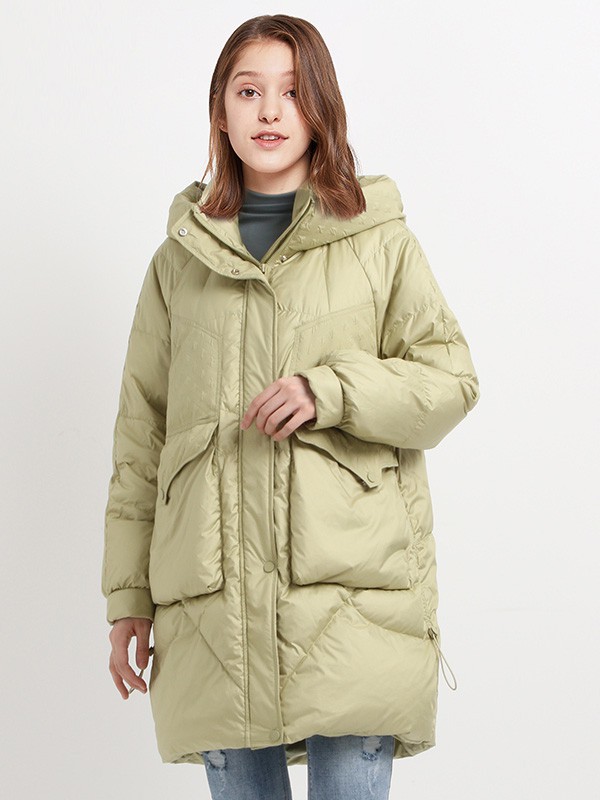 唯唯女装2022秋冬季绿色棉服