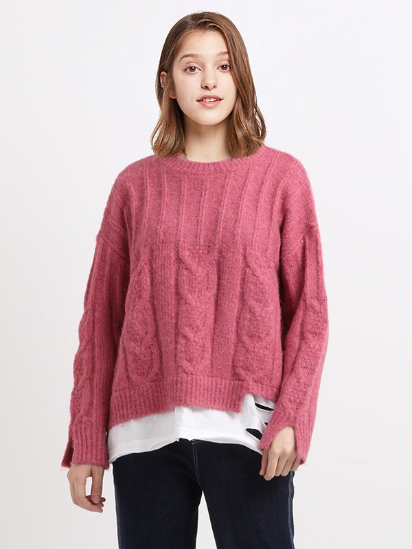 唯唯女装2022秋冬季粉色毛衣