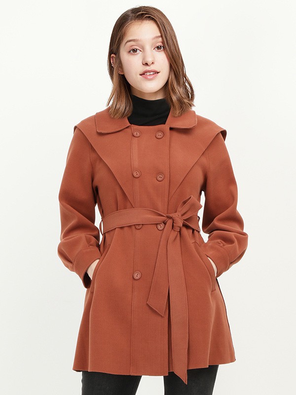 唯唯女装2022春夏季橙色大衣