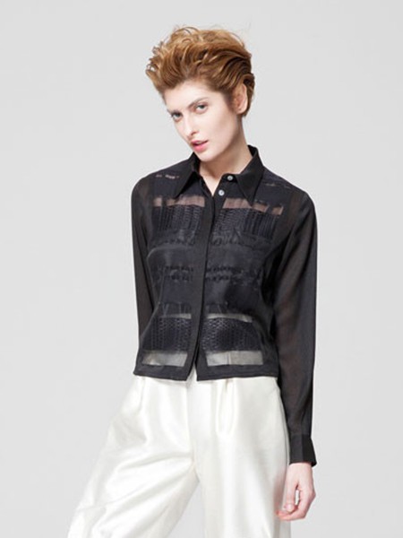 米尚女装2023春夏季白色长裤