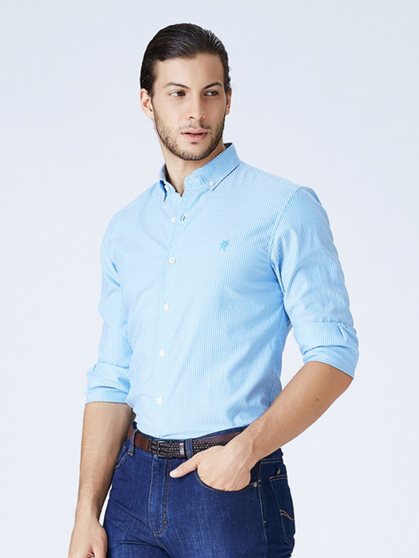 哈特马克斯男装2023春夏季蓝色衬衫