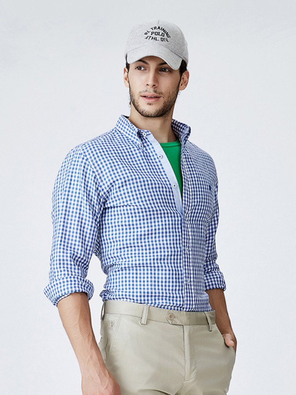 哈特马克斯男装2023春夏季蓝色衬衫