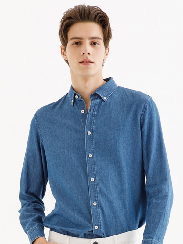 哈特马克斯男装2023春夏季蓝色衬衫