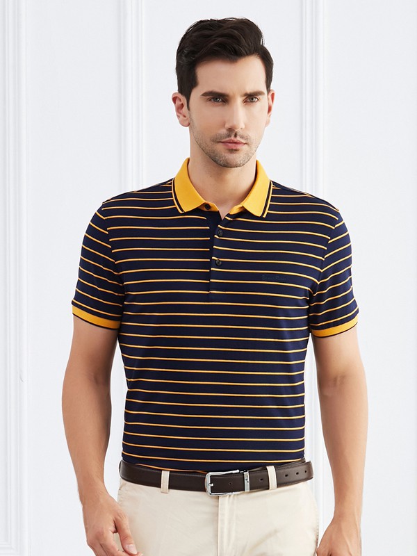 雅韵男装2023春夏季咖啡色polo衫