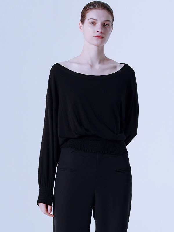 奕色女装2023春夏季黑色T恤