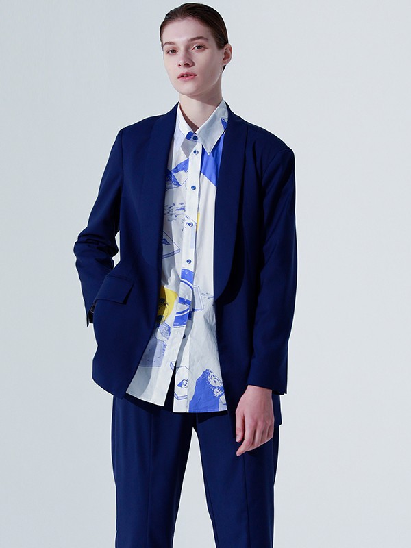 奕色女装2023春夏季白色衬衫