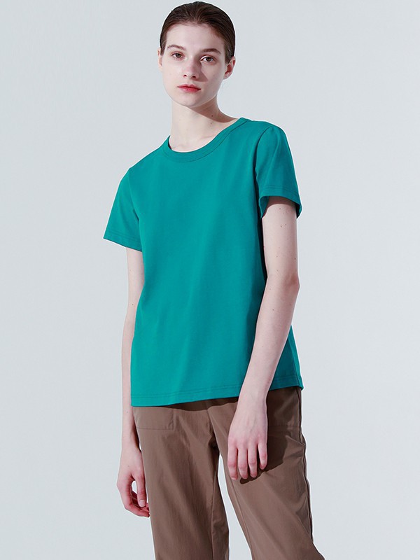 奕色女装2023春夏季绿色T恤