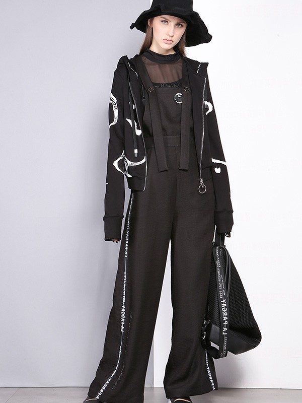 纳帕佳女装2023春夏季黑色阔腿裤