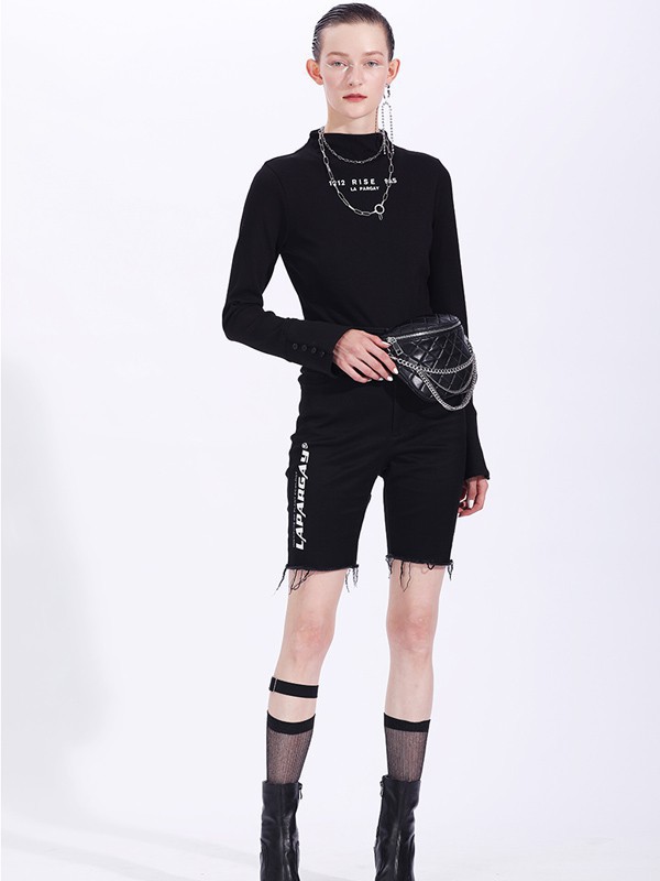 纳帕佳女装2023春夏季黑色短裤