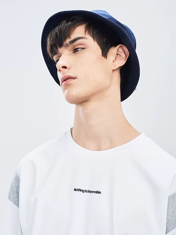 汉崇男装2023春夏季白色T恤