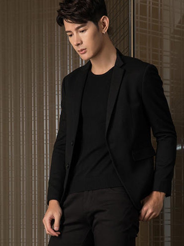 汉崇男装2023春夏季黑色西装