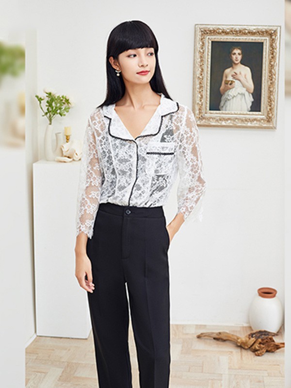 Q'S秸熙女装2023春夏季白色衬衫