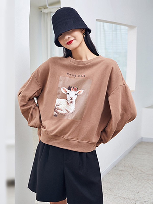 Q'S秸熙女装2023春夏季咖啡色T恤