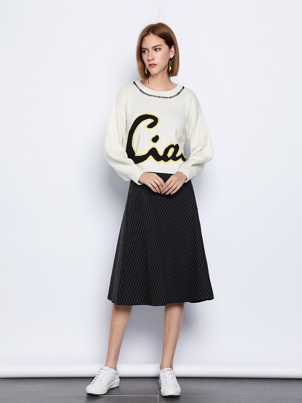 阿桑娜女装2022秋冬季黑色半身裙