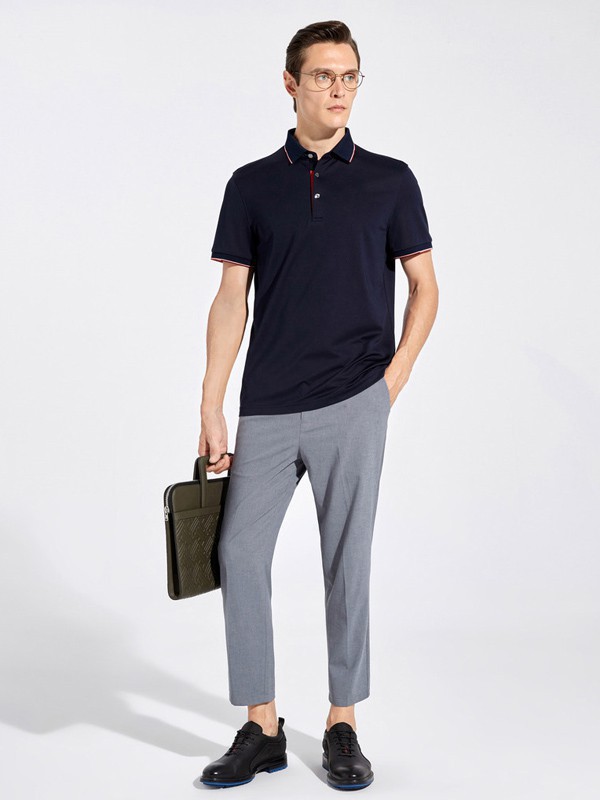 劲霸2023春夏季黑色polo衫