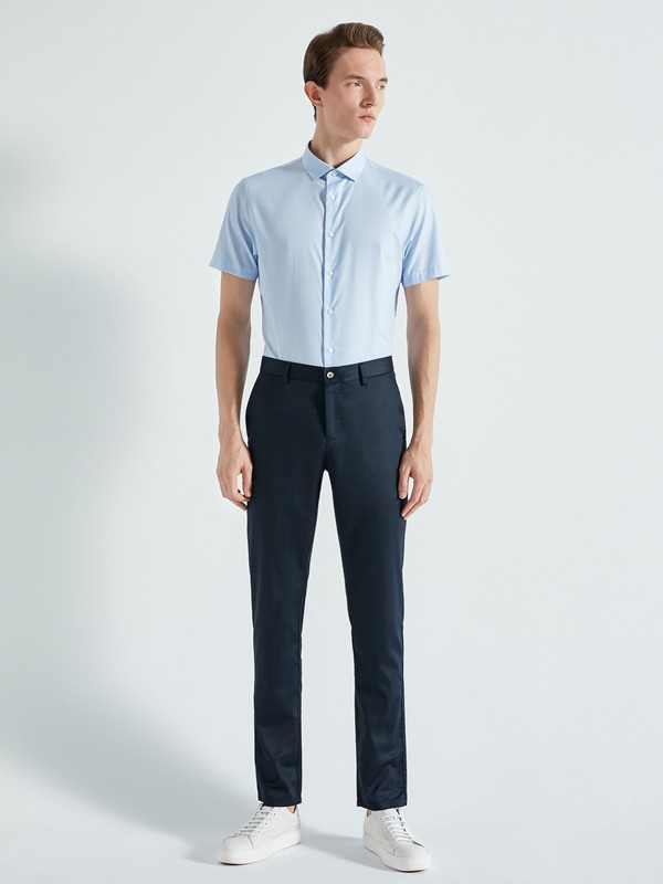 劲霸2023春夏季蓝色衬衫