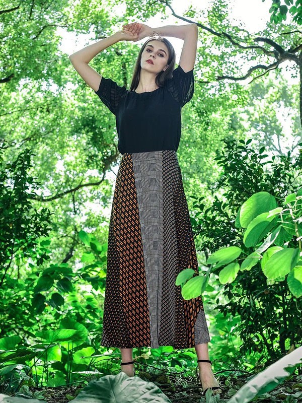 百诗雅兰女装2023春夏季黑色T恤