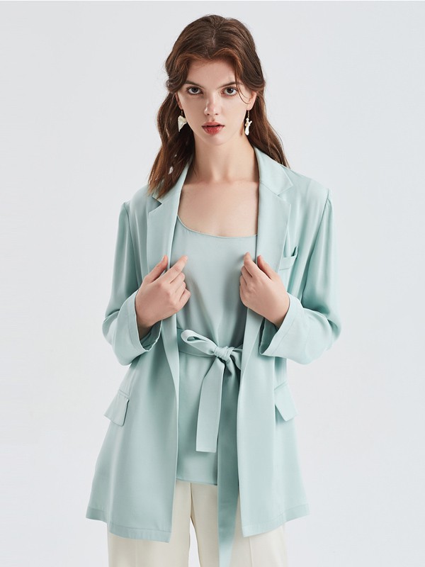 欧碧倩女装2023春夏季绿色背心