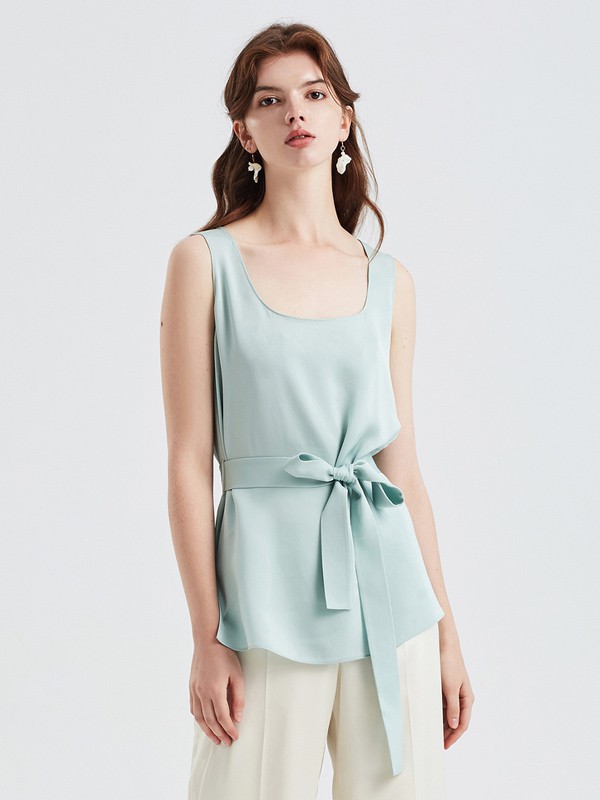 欧碧倩女装2023春夏季绿色长裤