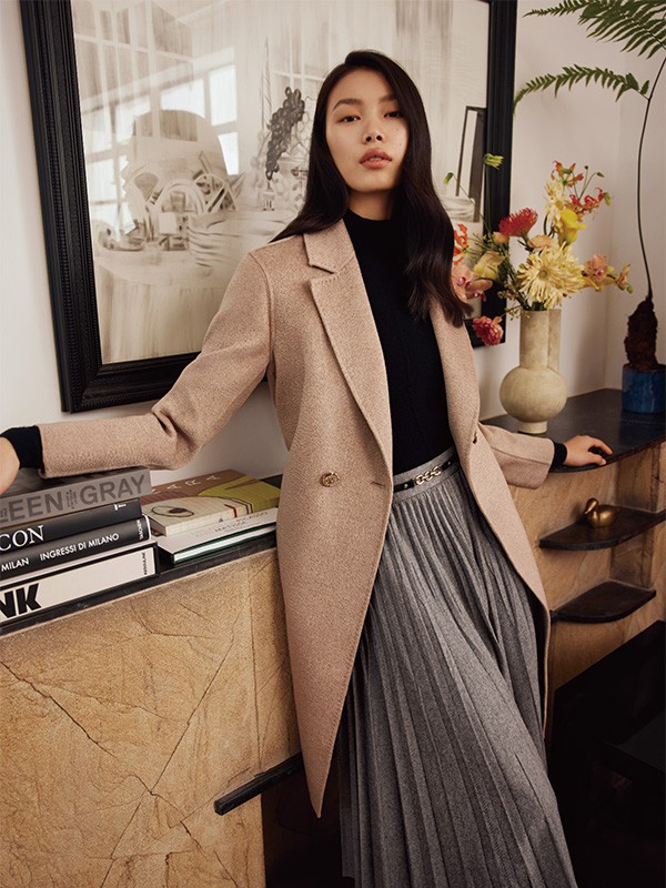玖姿女装2022秋冬季驼色大衣