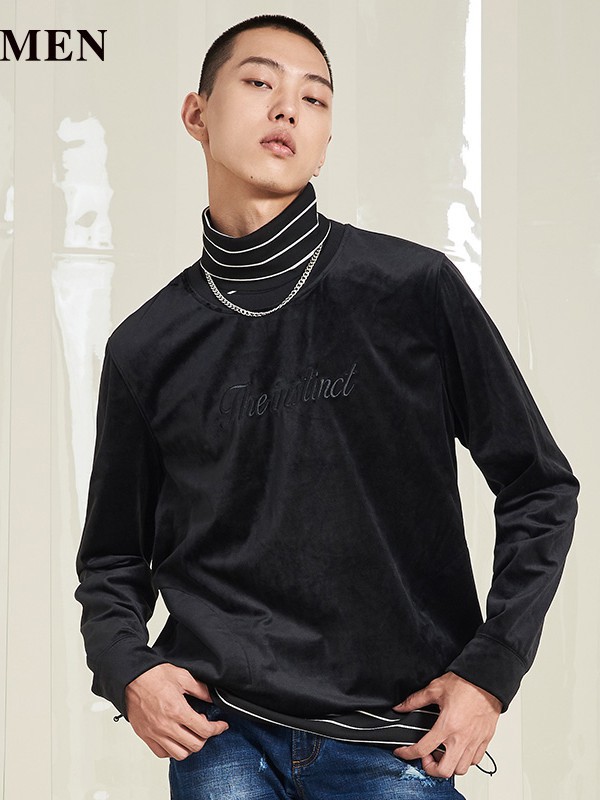 威曼男装2023春夏季黑色T恤