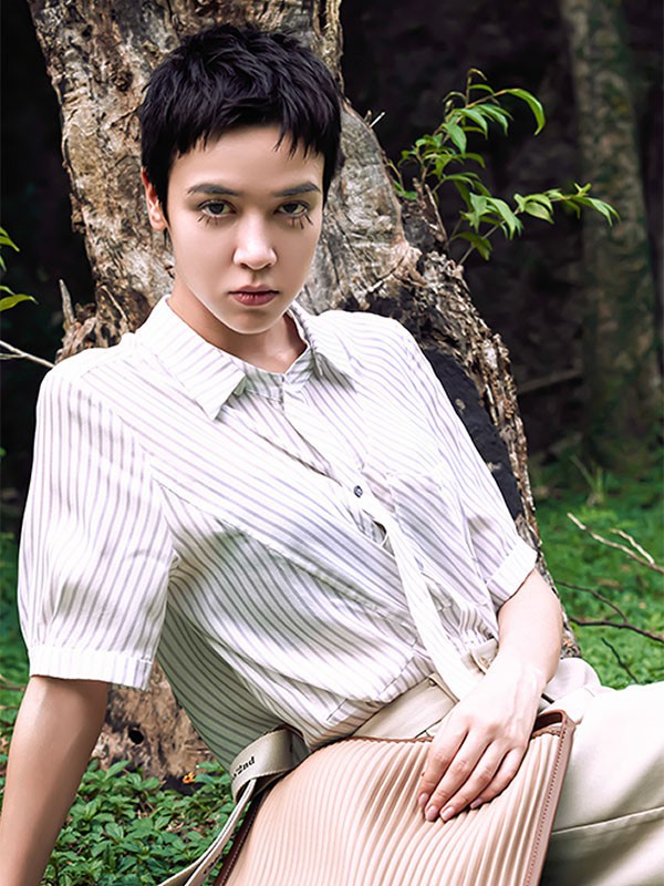 歆艾女装2023春夏季白色衬衫