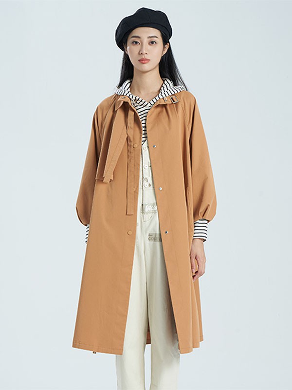 歆艾女装2023春夏季驼色风衣