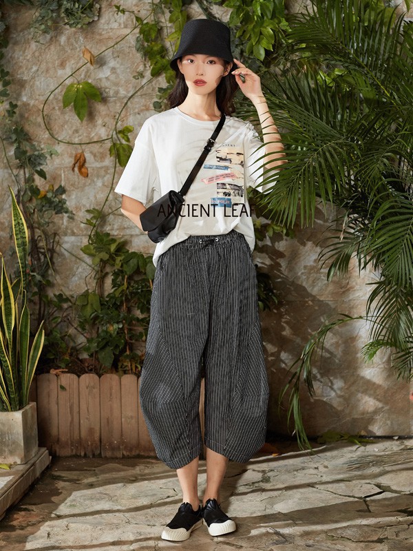 古树叶2023春夏季白色T恤