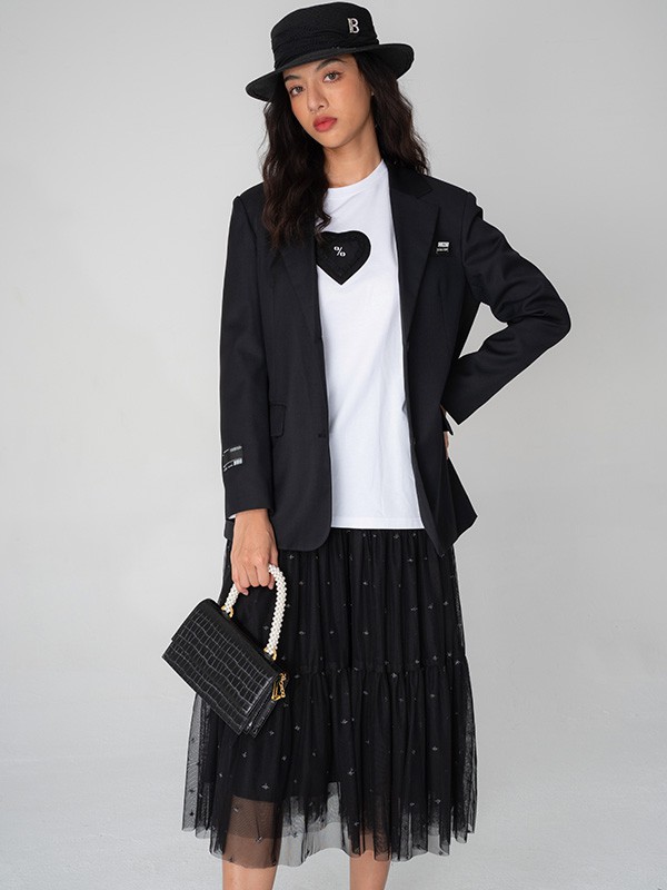 宝贝玛丽女装2022秋冬季白色T恤